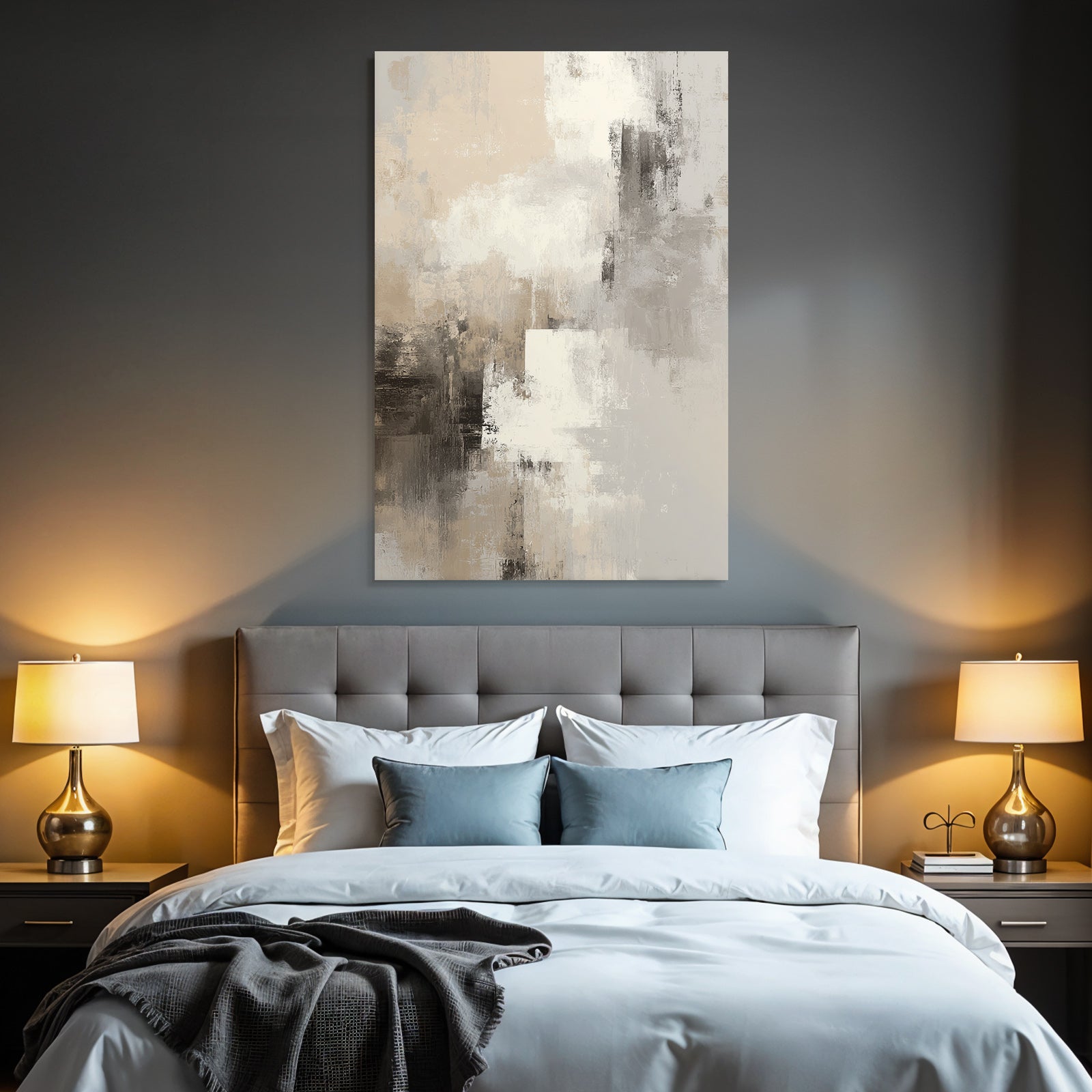 Abstract Art Neutral Colors Beige Gray White Textures
