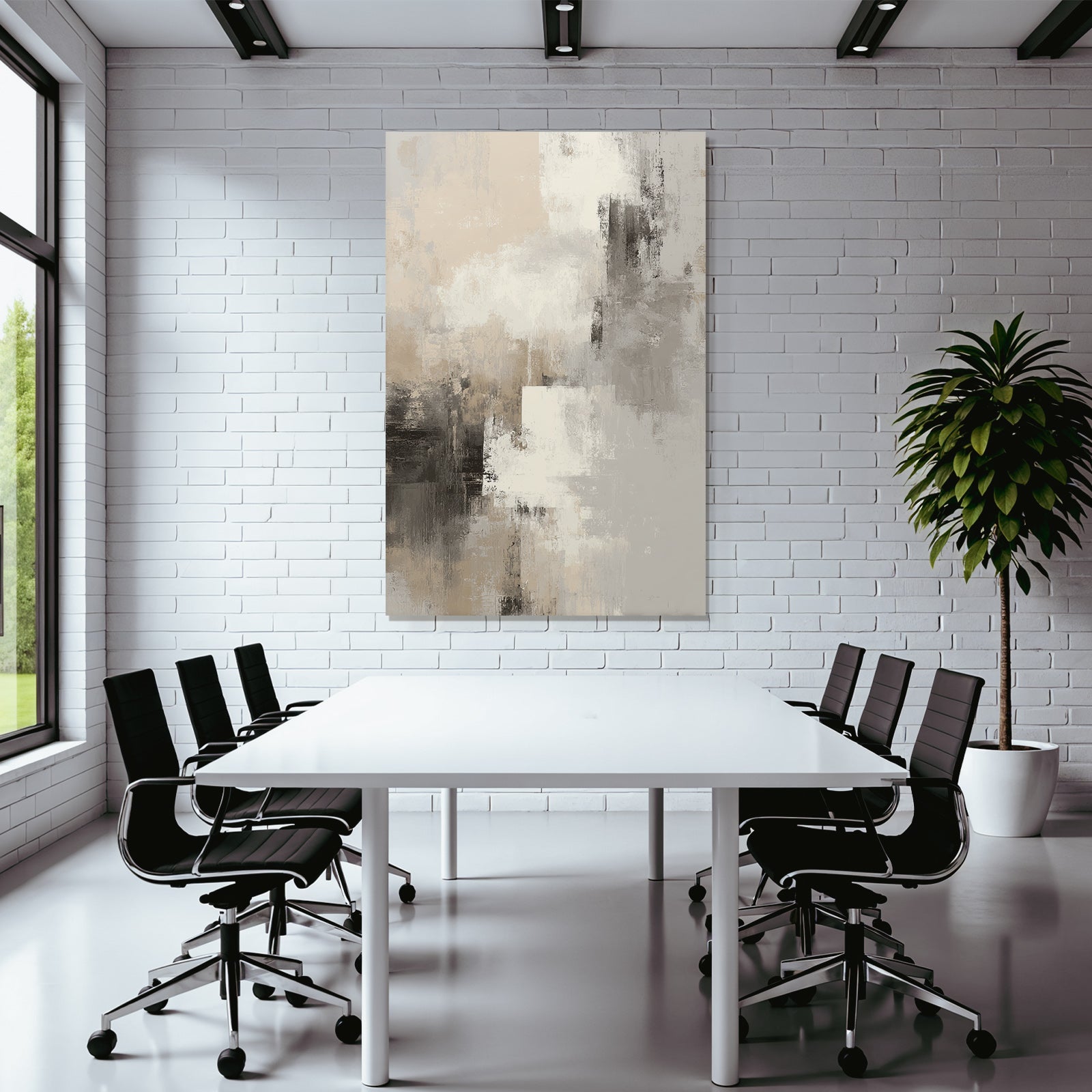 Abstract Art Neutral Colors Beige Gray White Textures