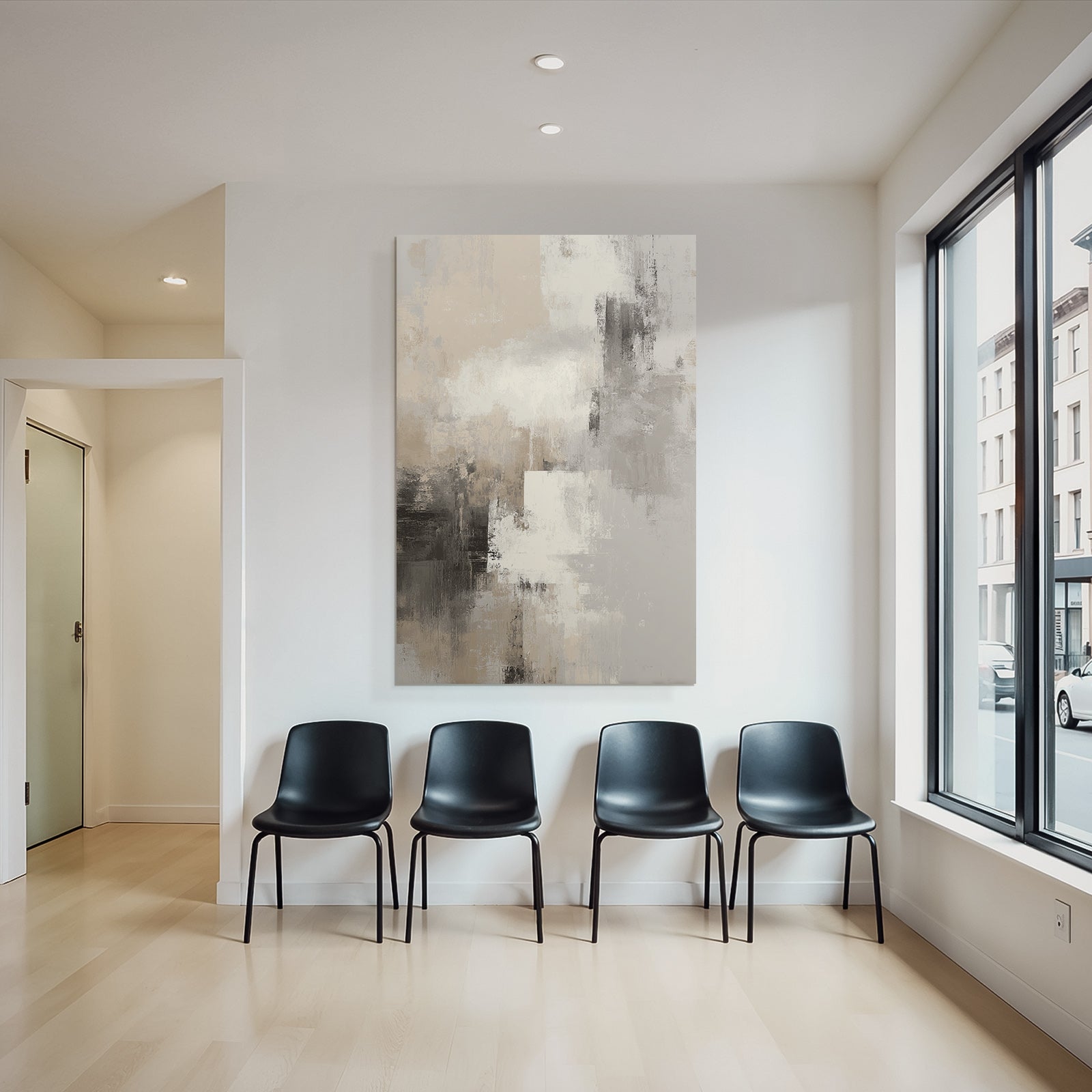Abstract Art Neutral Colors Beige Gray White Textures