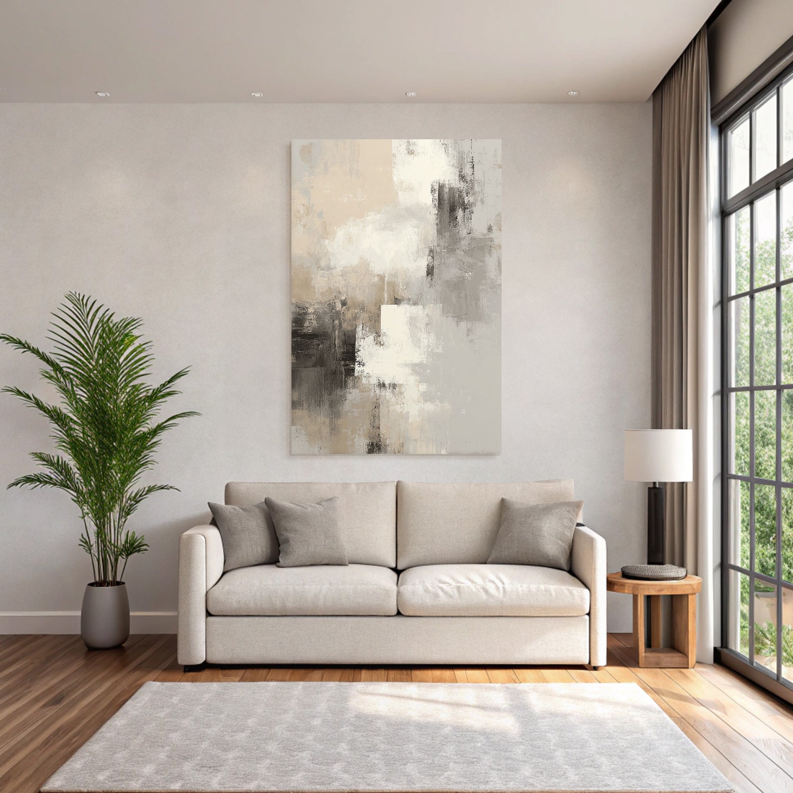 Abstract Art Neutral Colors Beige Gray White Textures
