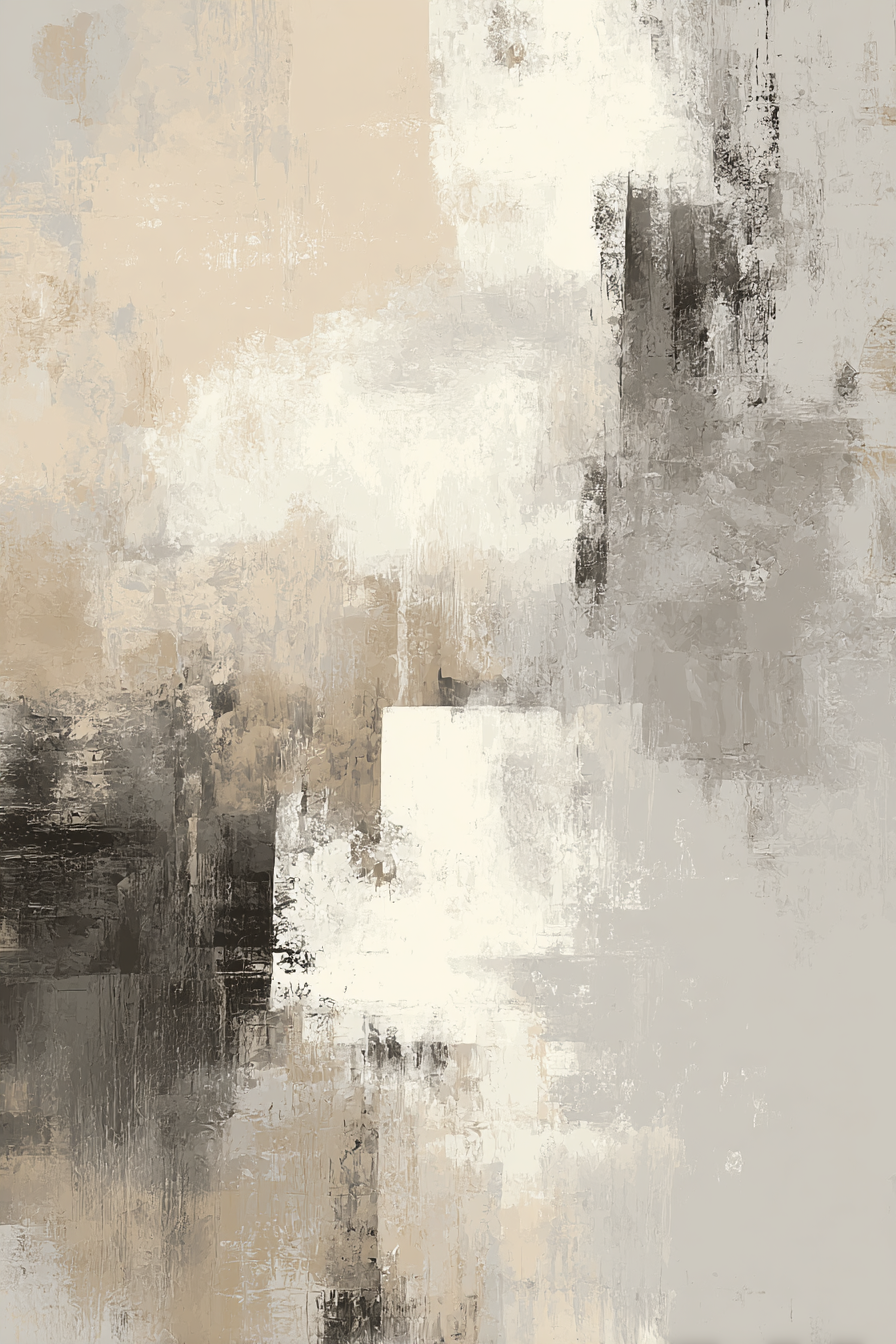 Abstrakte Kunst Neutralfarben Beige Grau Weiss Texturen | Japandi | Einrichtungsstile