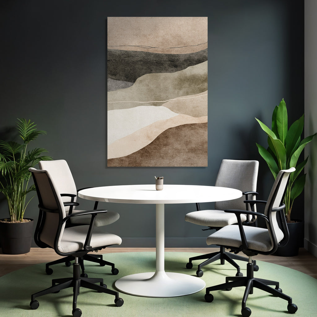 Abstrakte Kunst Wavy Shapes Erdtoene Textur Organisch