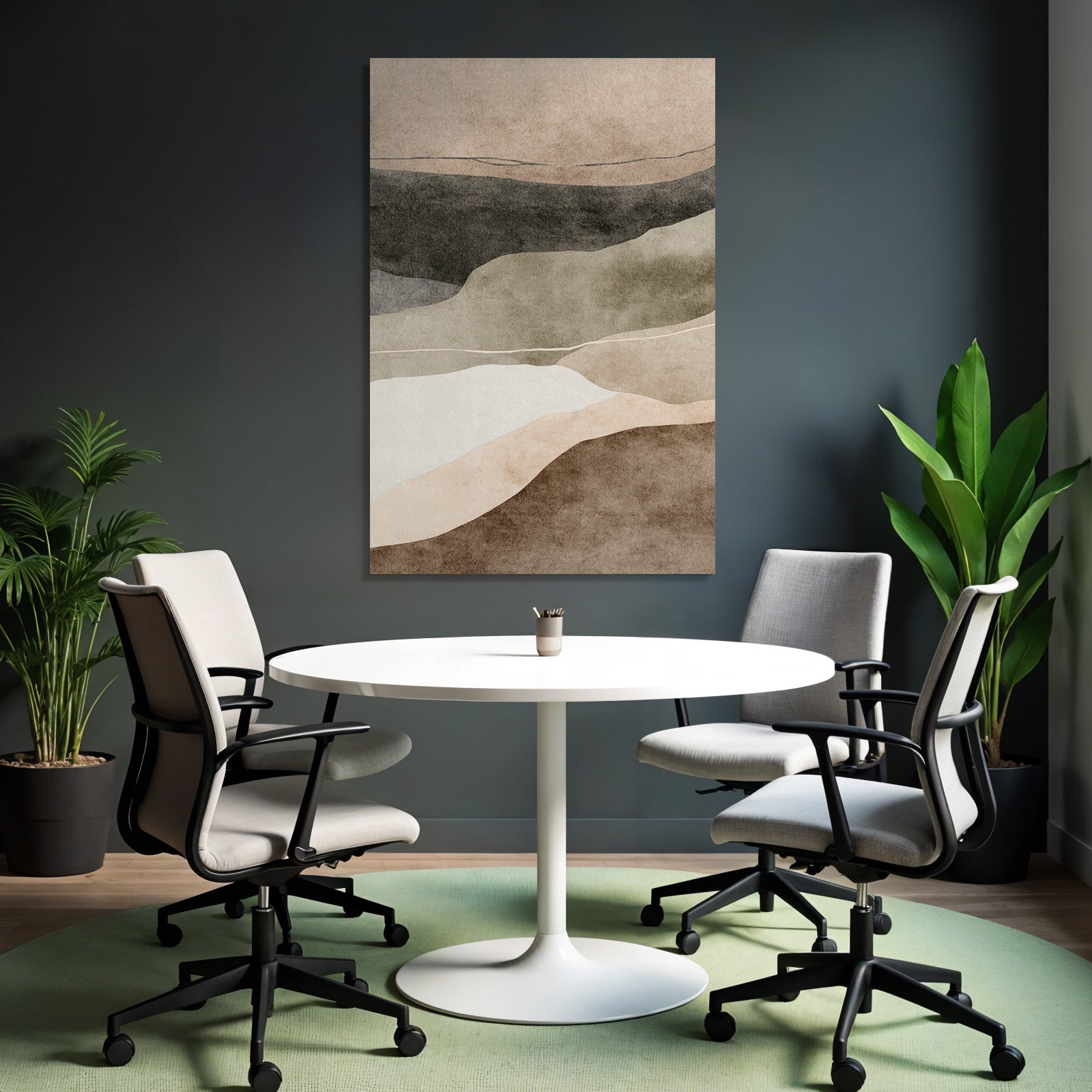 Abstrakte Kunst Wavy Shapes Erdtoene Textur Organisch
