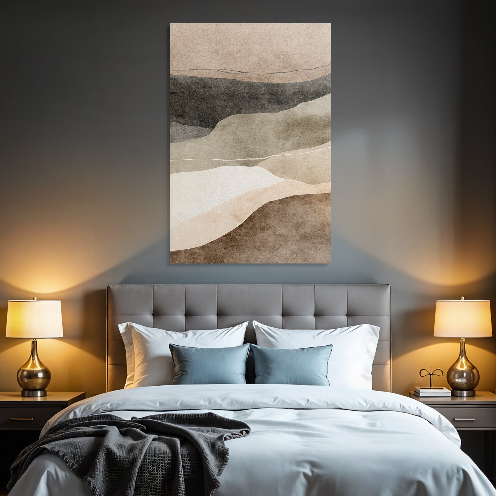 Abstrakte Kunst Wavy Shapes Erdtoene Textur Organisch