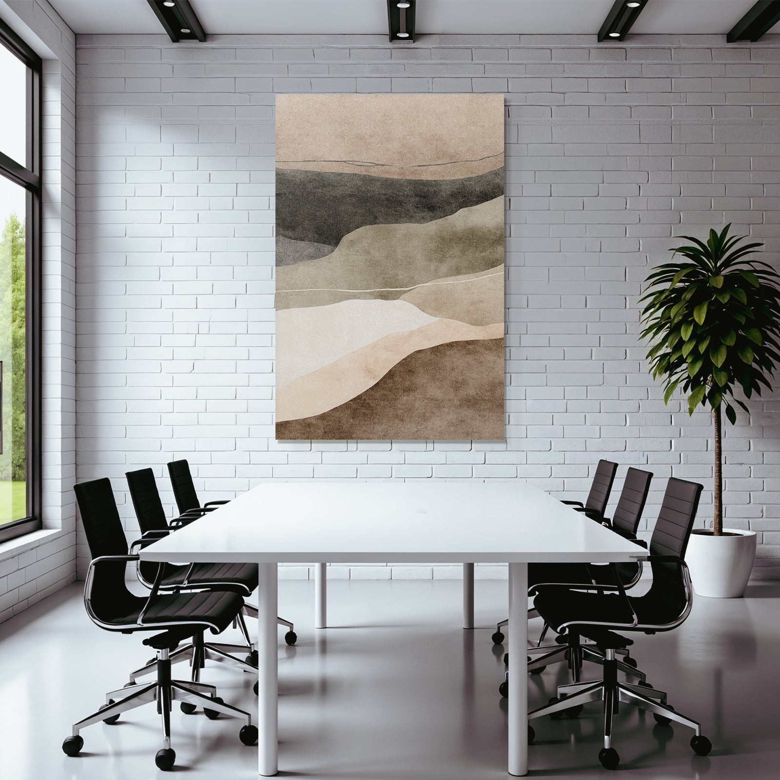 Abstrakte Kunst Wavy Shapes Erdtoene Textur Organisch
