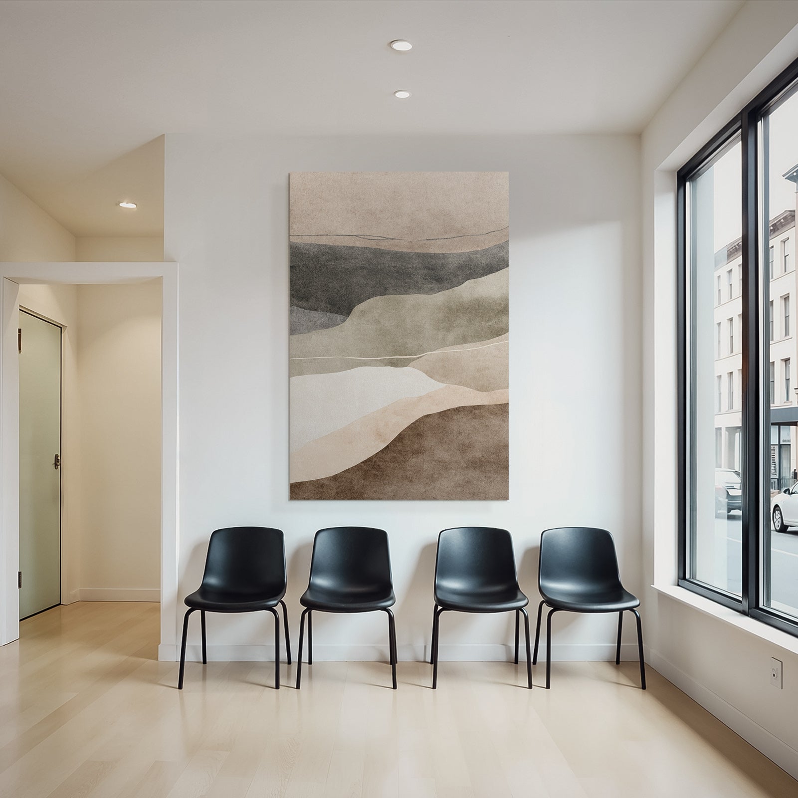 Abstrakte Kunst Wavy Shapes Erdtoene Textur Organisch