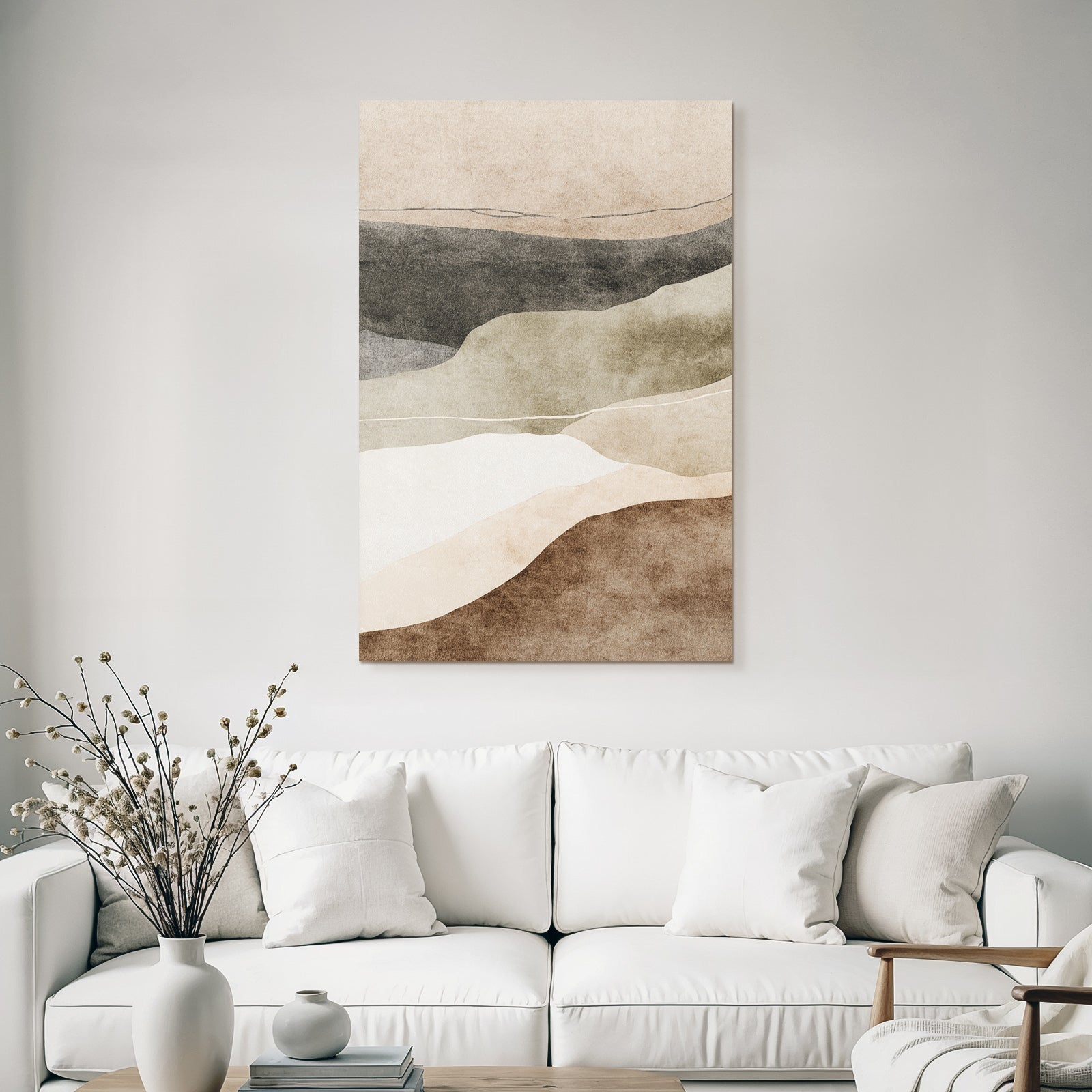 Abstrakte Kunst Wavy Shapes Erdtoene Textur Organisch