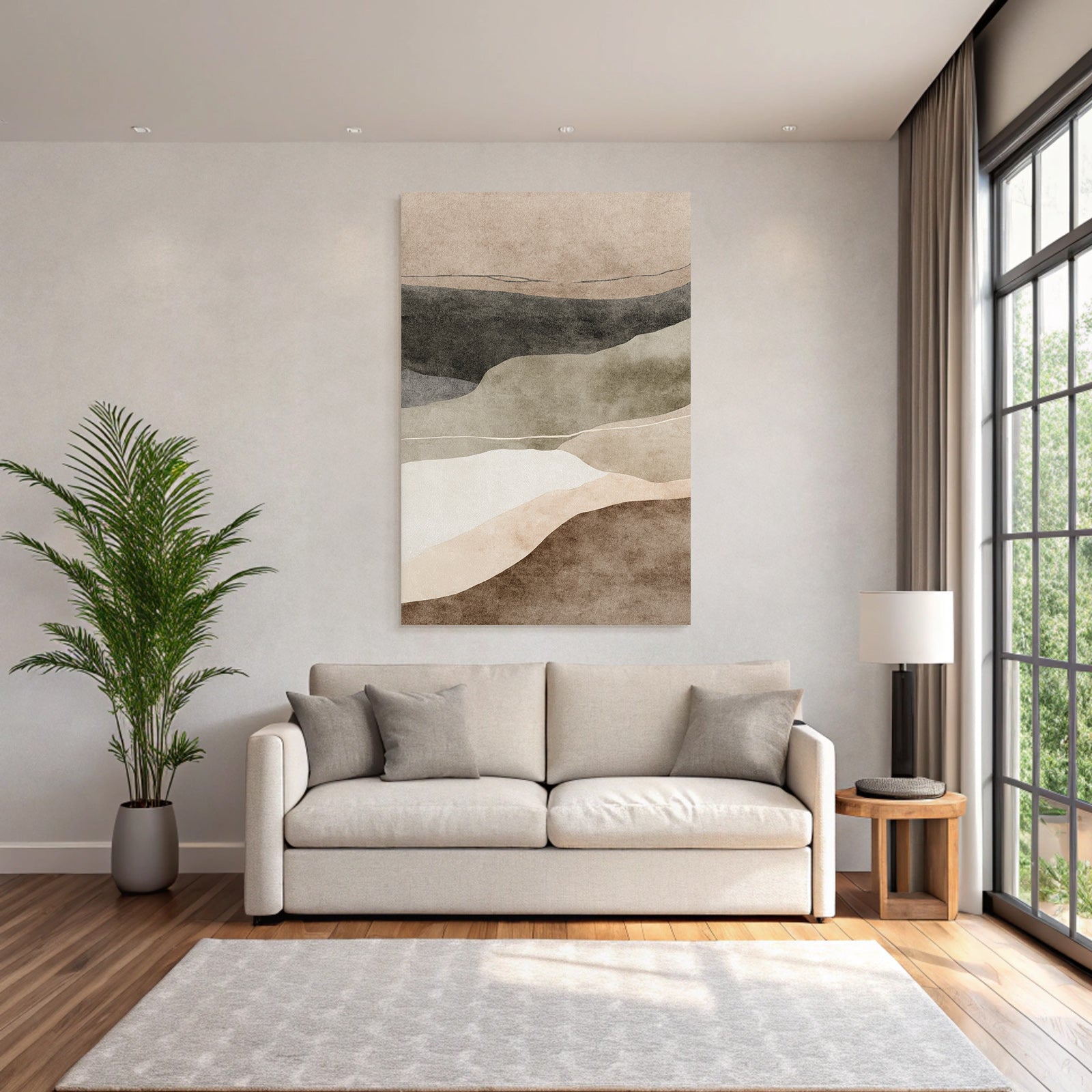 Abstrakte Kunst Wavy Shapes Erdtoene Textur Organisch