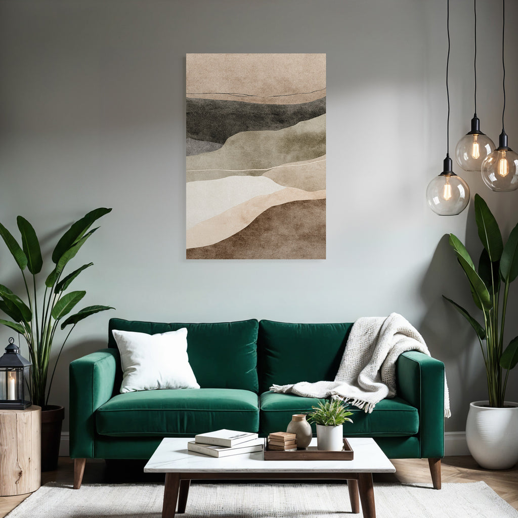 Abstrakte Kunst Wavy Shapes Erdtoene Textur Organisch