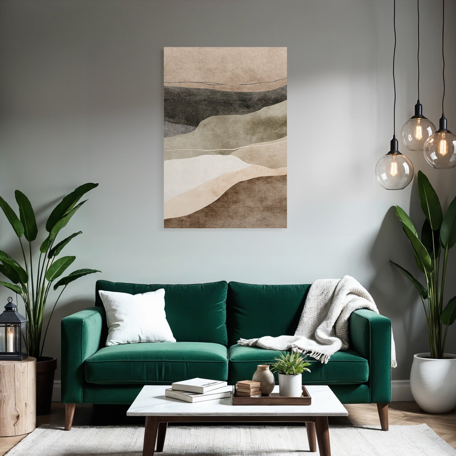 Abstrakte Kunst Wavy Shapes Erdtoene Textur Organisch