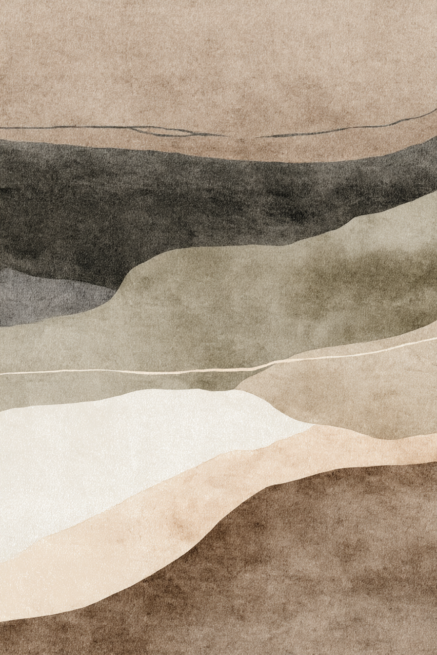 Abstrakte Kunst Wavy Shapes Erdtoene Textur Organisch | Japandi | Einrichtungsstile