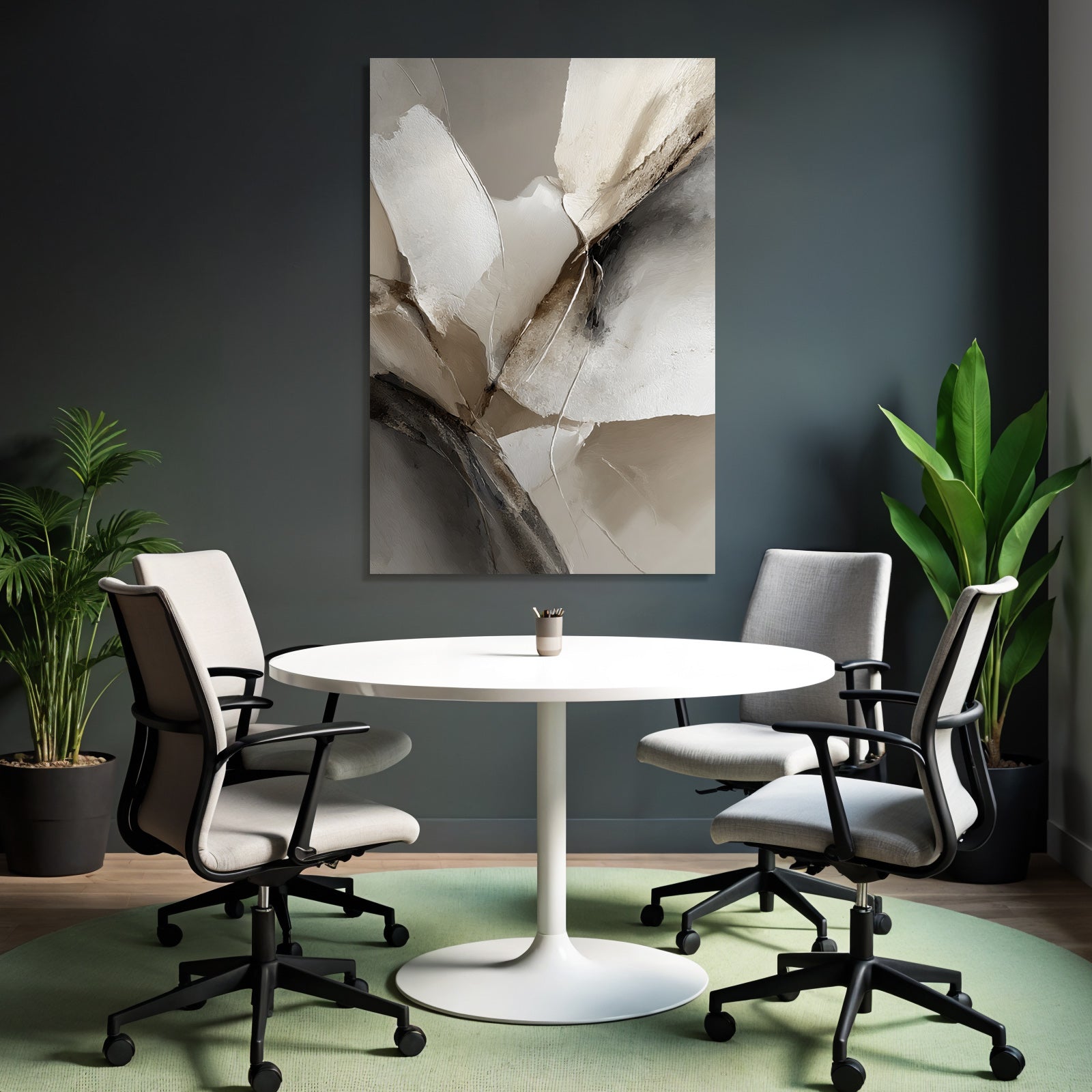 Abstract Art Soft Organic Shapes Neutral Colors Texture