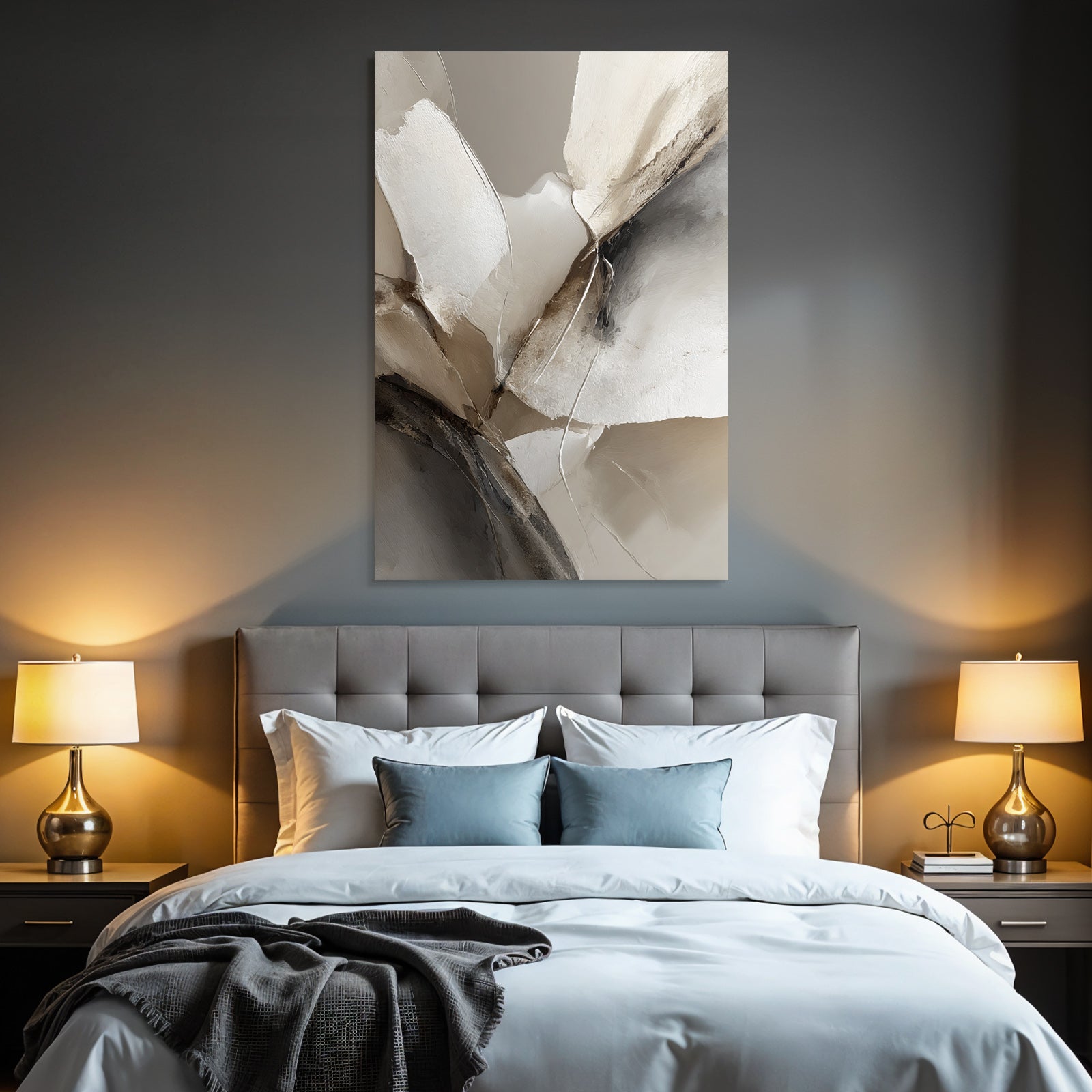 Abstract Art Soft Organic Shapes Neutral Colors Texture