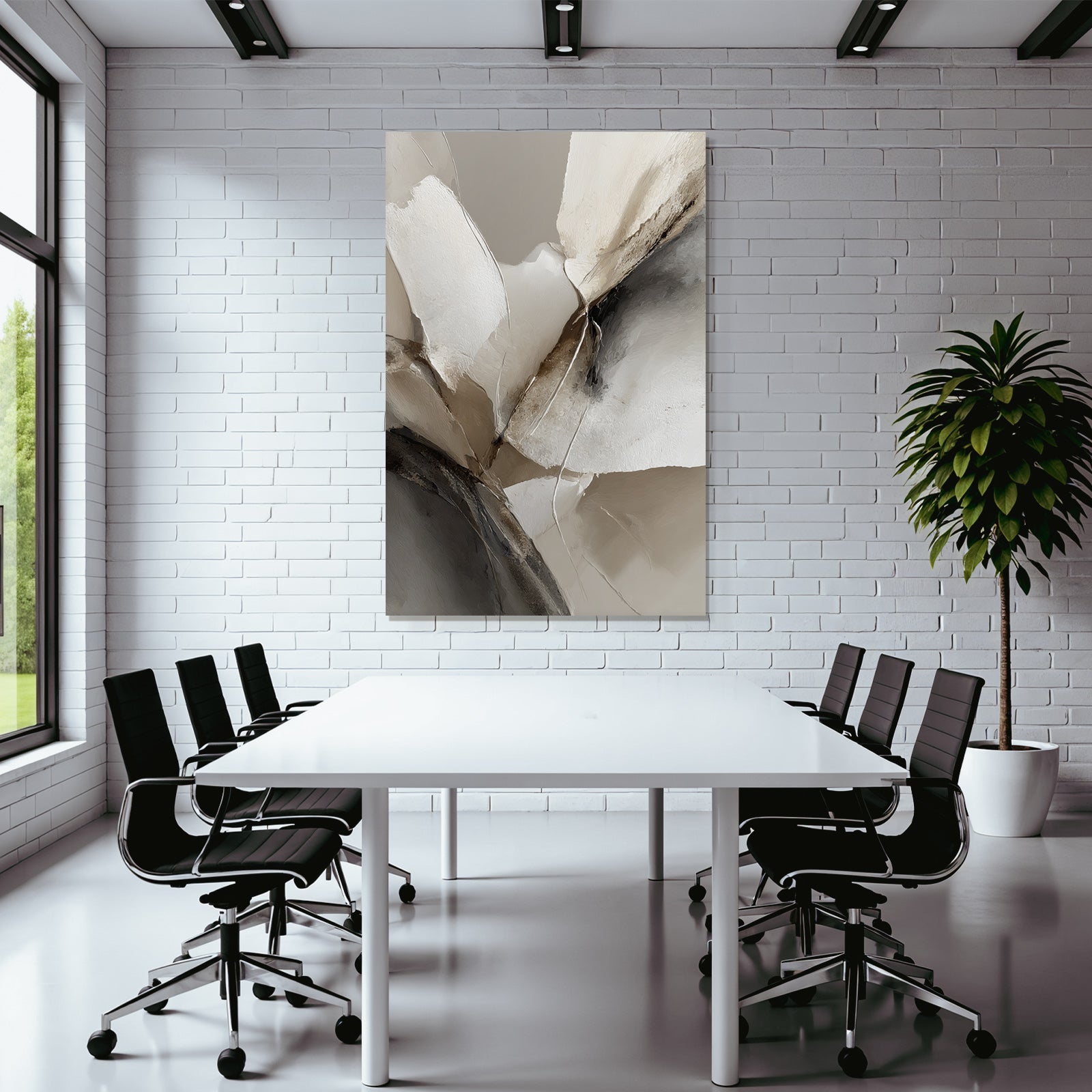 Abstract Art Soft Organic Shapes Neutral Colors Texture
