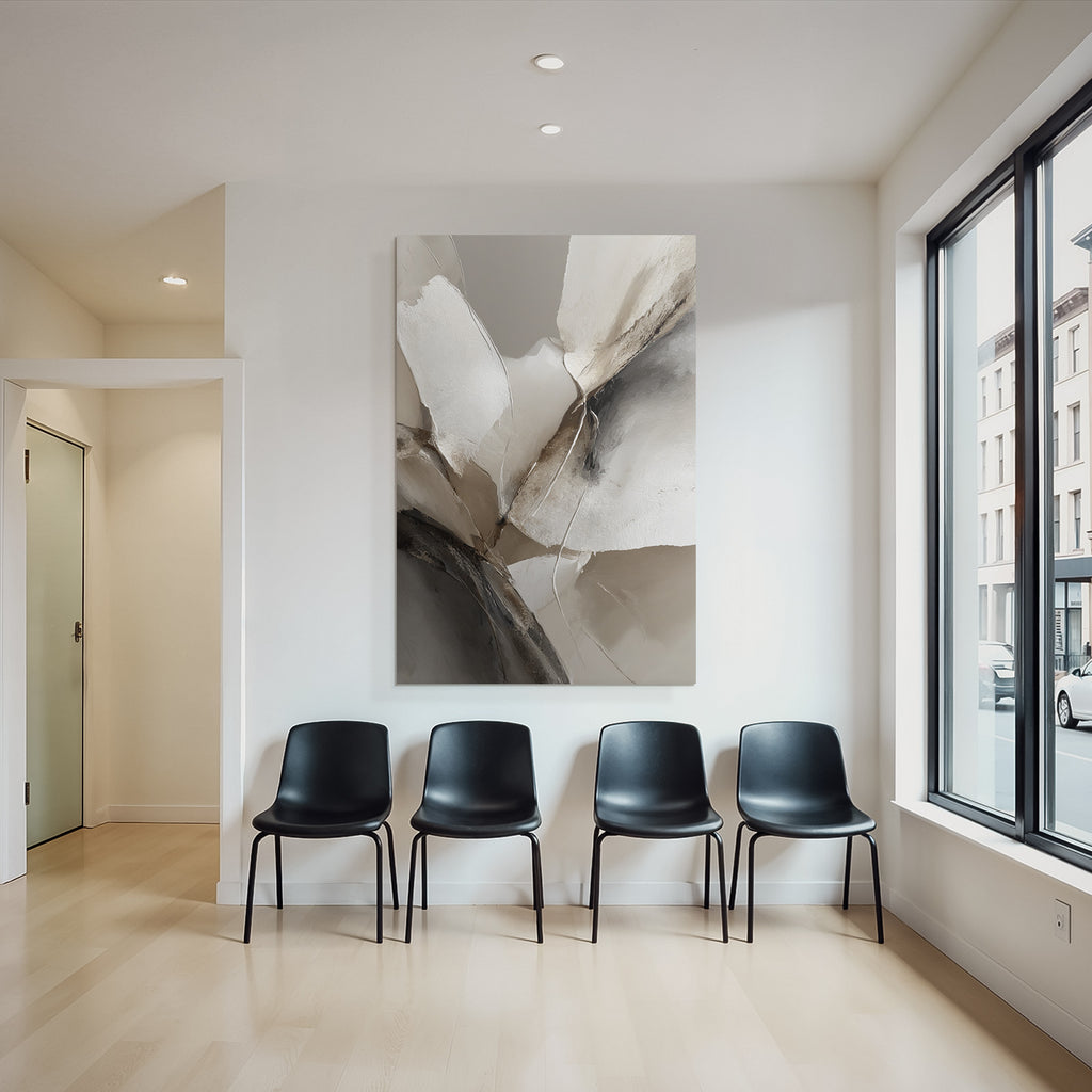 Abstract Art Soft Organic Shapes Neutral Colors Texture