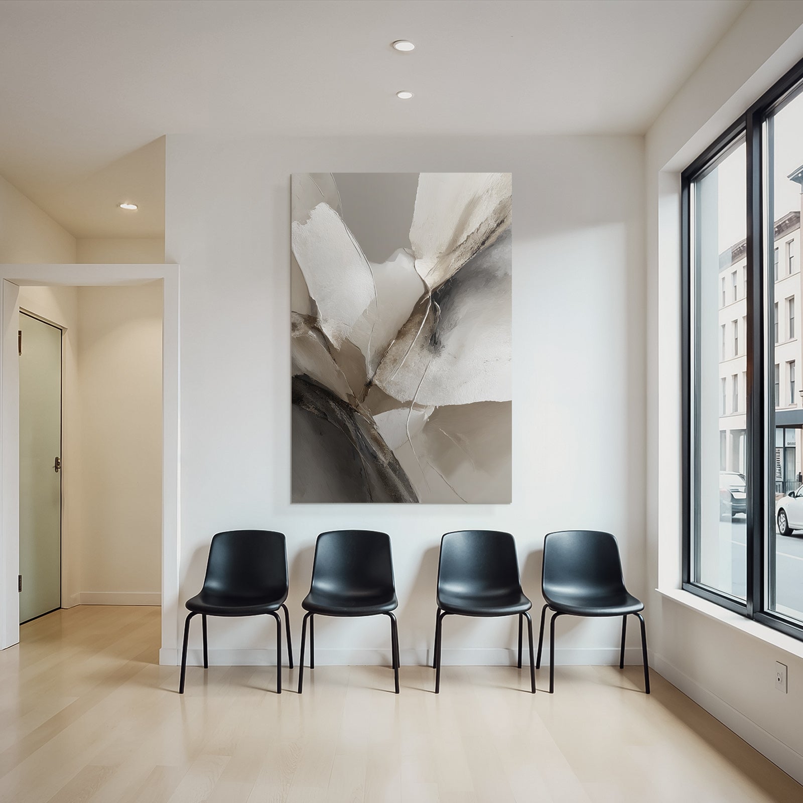 Abstract Art Soft Organic Shapes Neutral Colors Texture