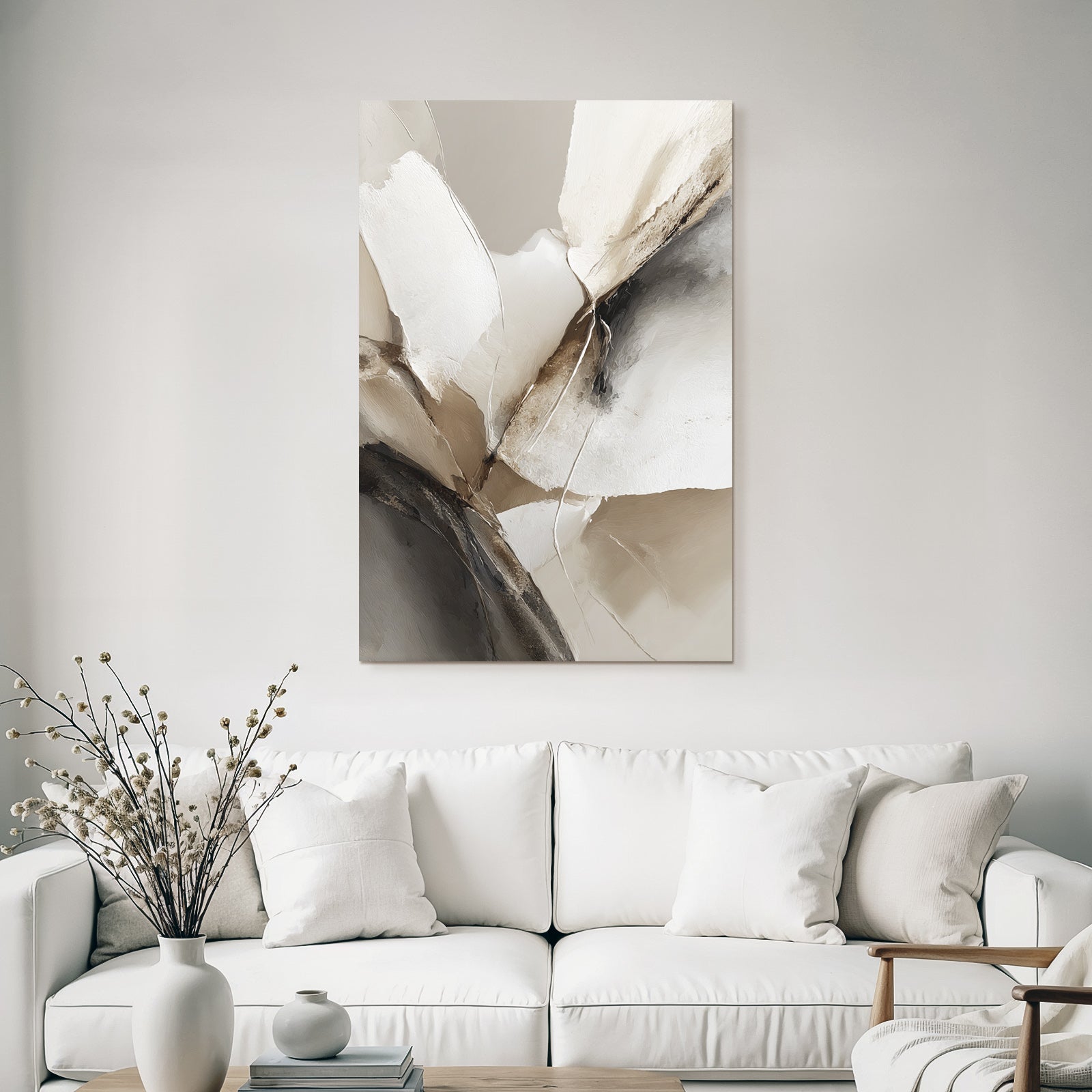 Abstract Art Soft Organic Shapes Neutral Colors Texture