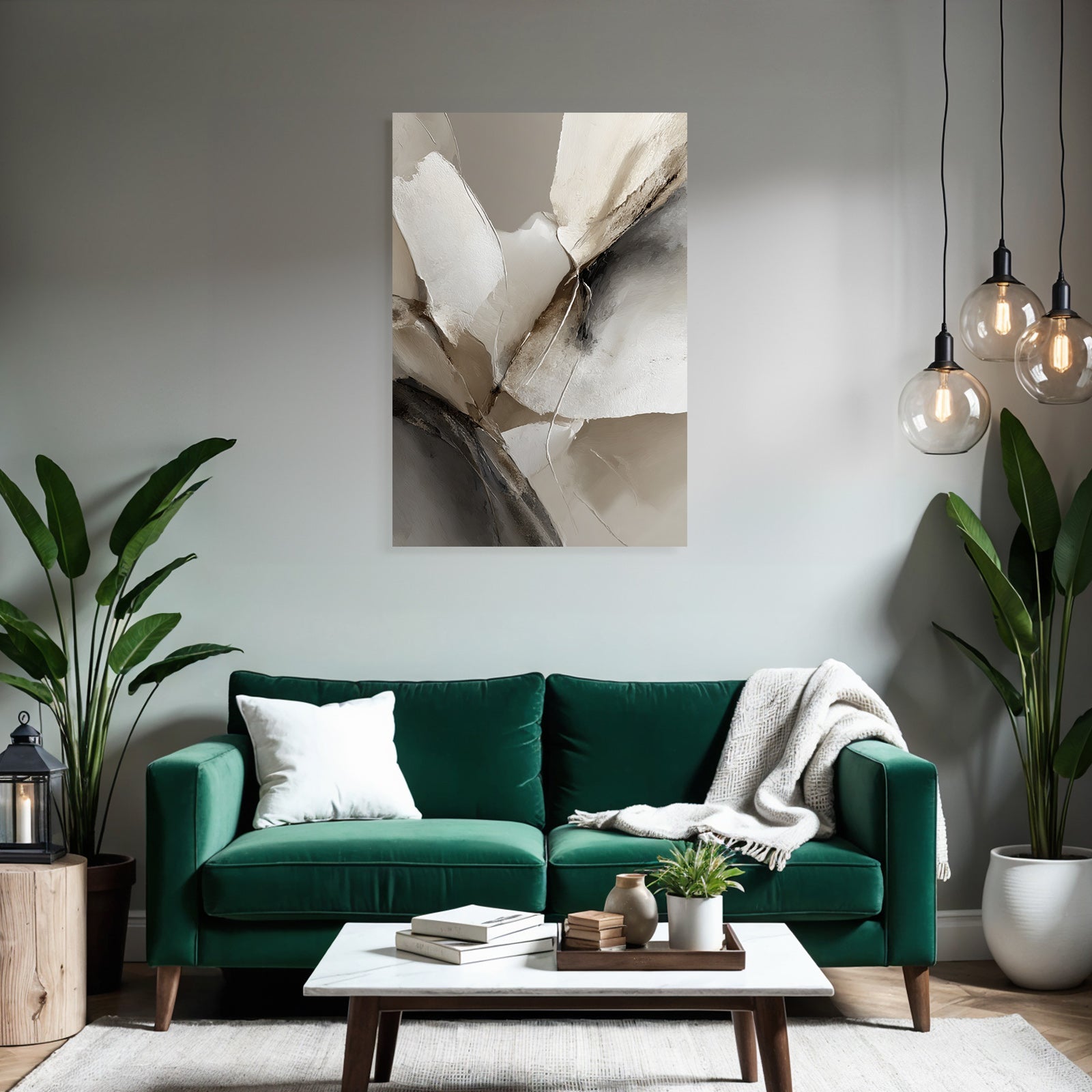Abstract Art Soft Organic Shapes Neutral Colors Texture