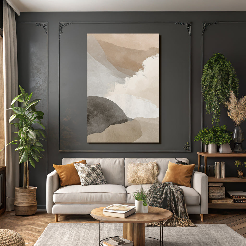 Abstract Art Soft Shapes Earthy Tones Textures