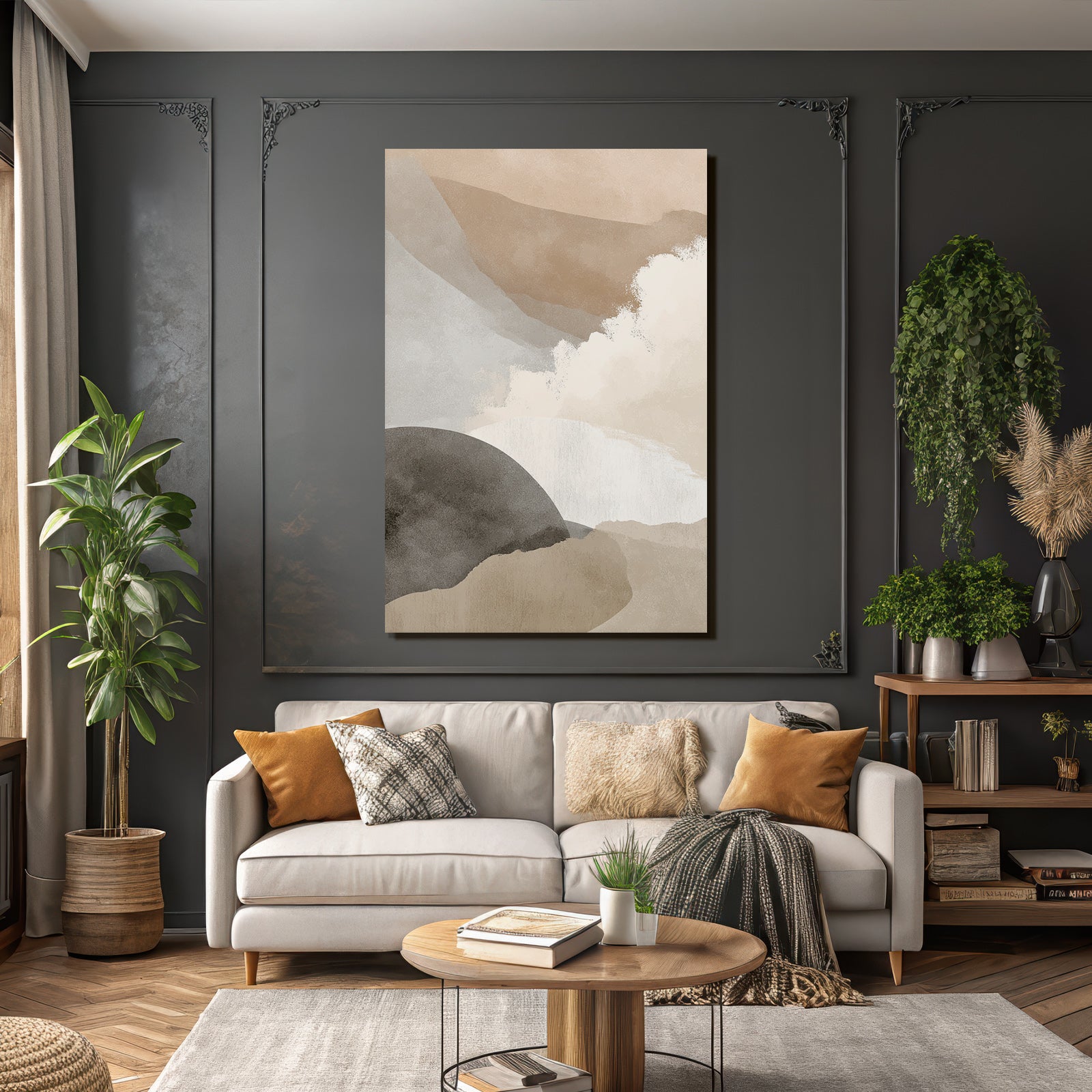 Abstract Art Soft Shapes Earthy Tones Textures