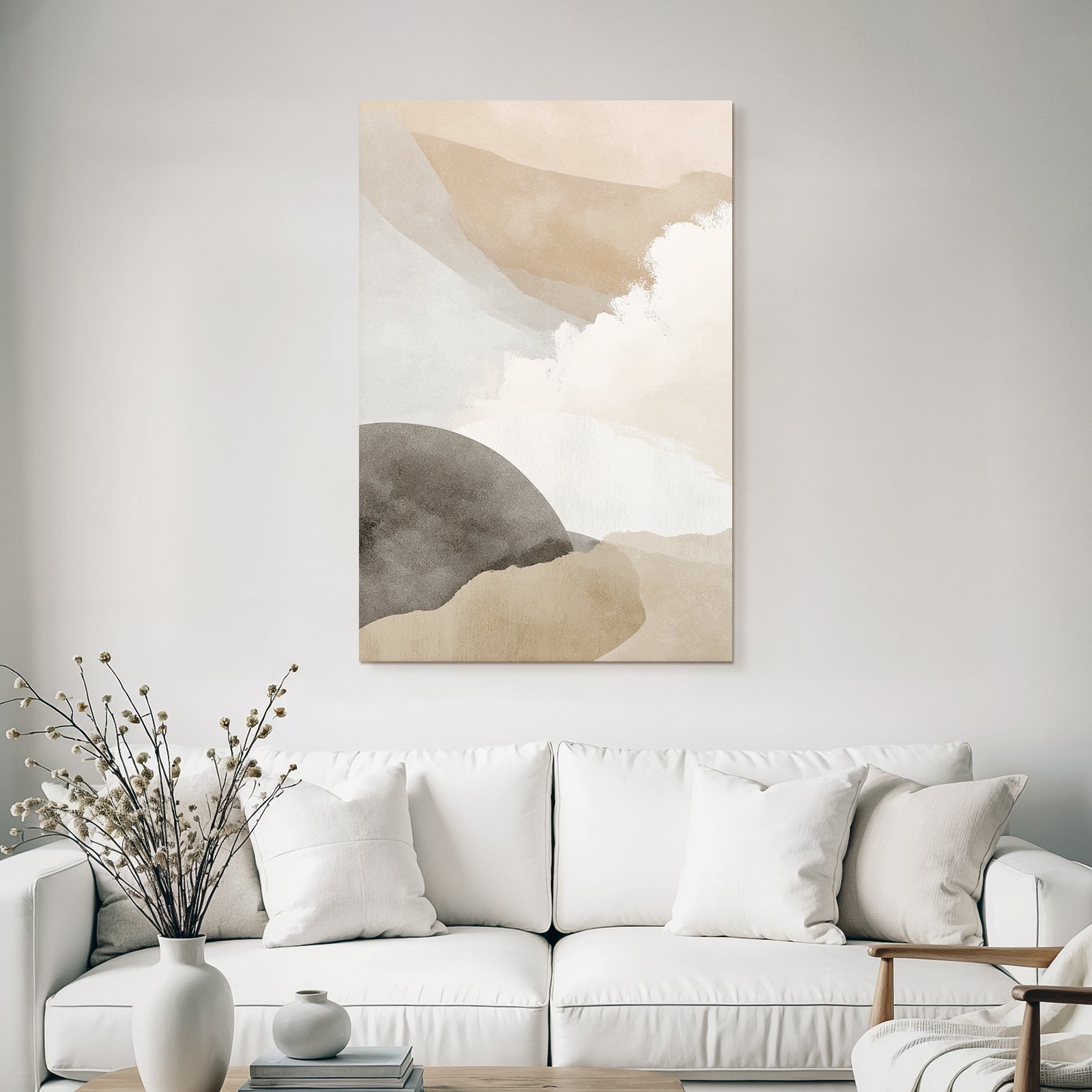 Abstract Art Soft Shapes Earthy Tones Textures