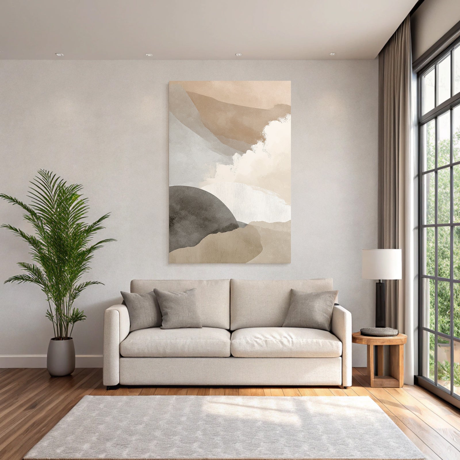 Abstract Art Soft Shapes Earthy Tones Textures