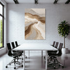 Abstract art wavy lines earth tone landscape