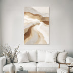 Abstract art wavy lines earth tone landscape
