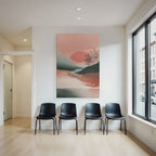 Abstrakte Landschaft Illustration Mit Sonne Und Bergen