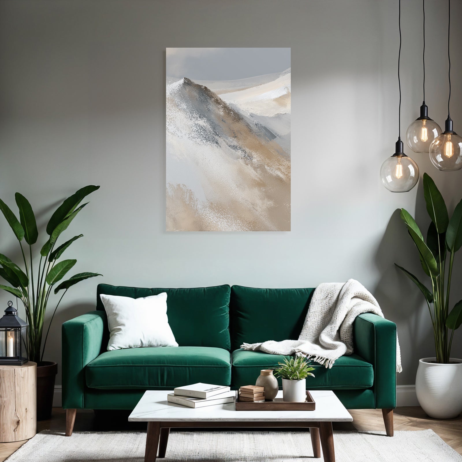 Abstract landscape with soft colors and textures evoking nature mountain or hill