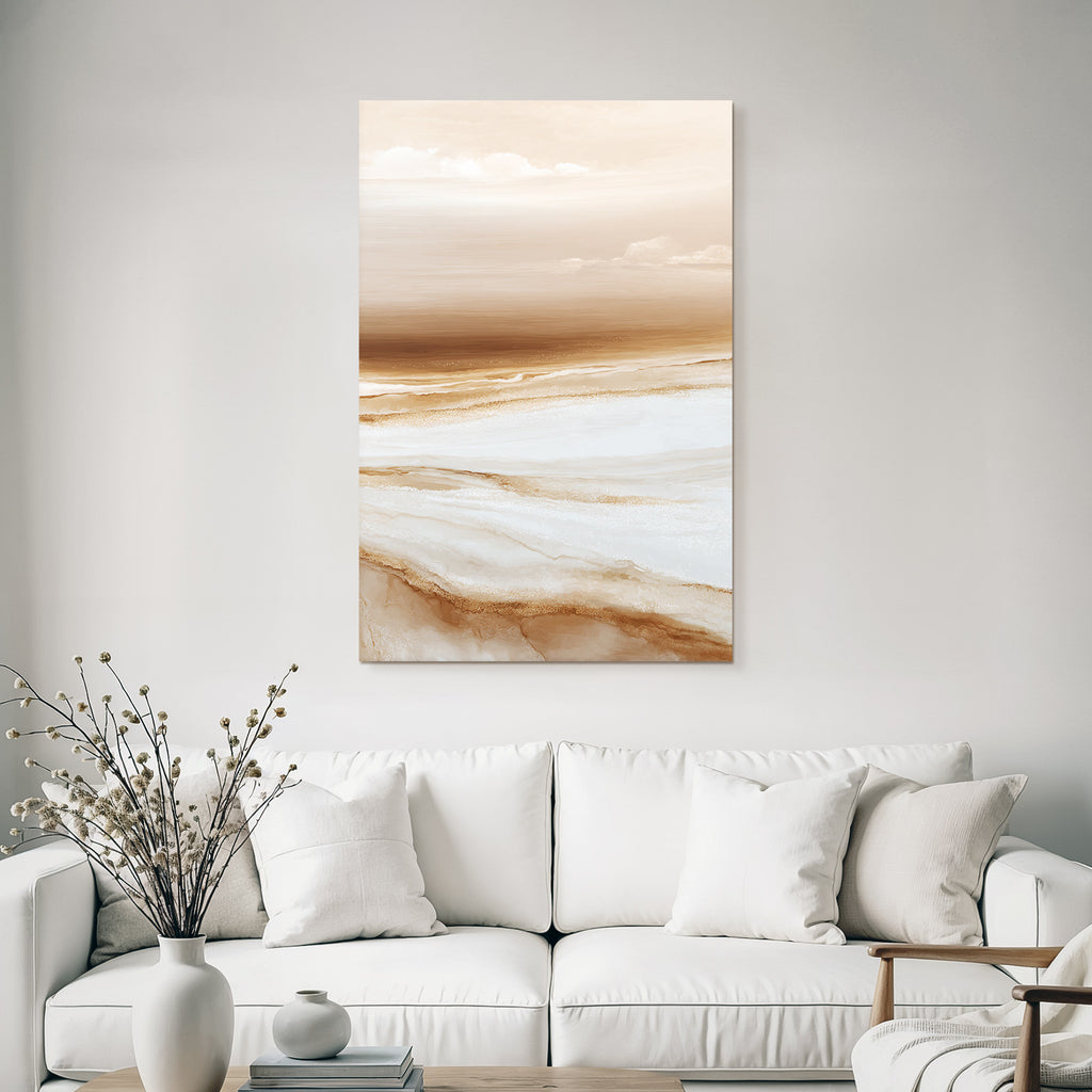 Abstract Landscape Soft Colors Brown Cream