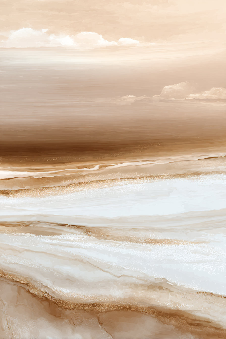 Abstrakte Landschaft Sanfte Farben Braun Creme | Japandi | Einrichtungsstile