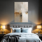 Abstract Painting Soft Colors Beige Gray White Harmonious Textured Surface