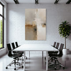 Abstract Painting Soft Colors Beige Gray White Harmonious Textured Surface