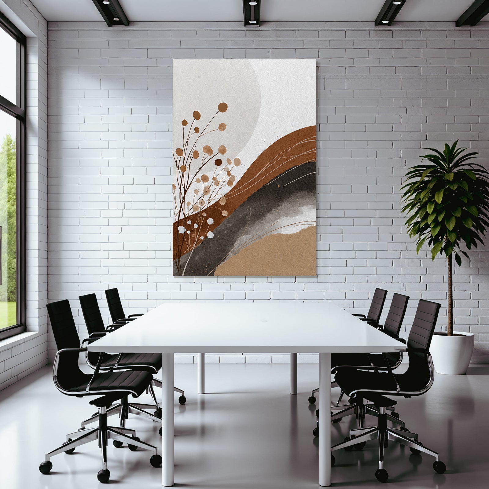 Abstrakte Wasserfarben Illustration Erd Tonos Kreisformen Organische Formen