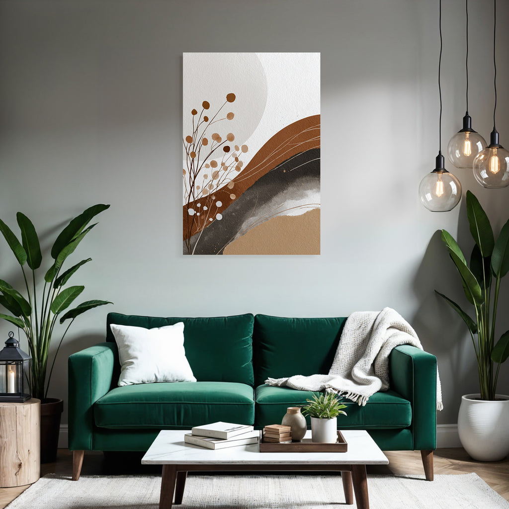 Abstrakte Wasserfarben Illustration Erd Tonos Kreisformen Organische Formen