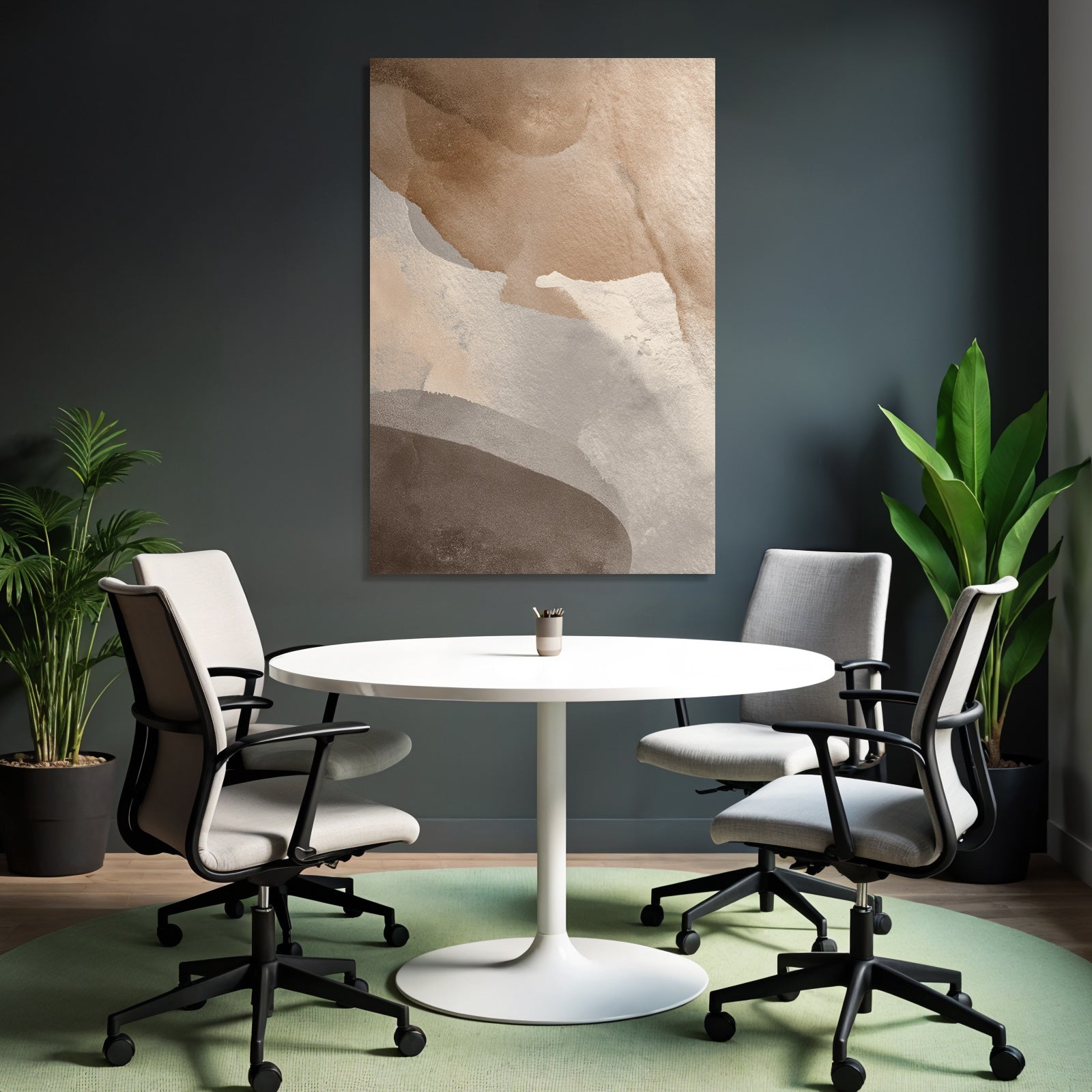 Abstraktes Design Beige Taupe