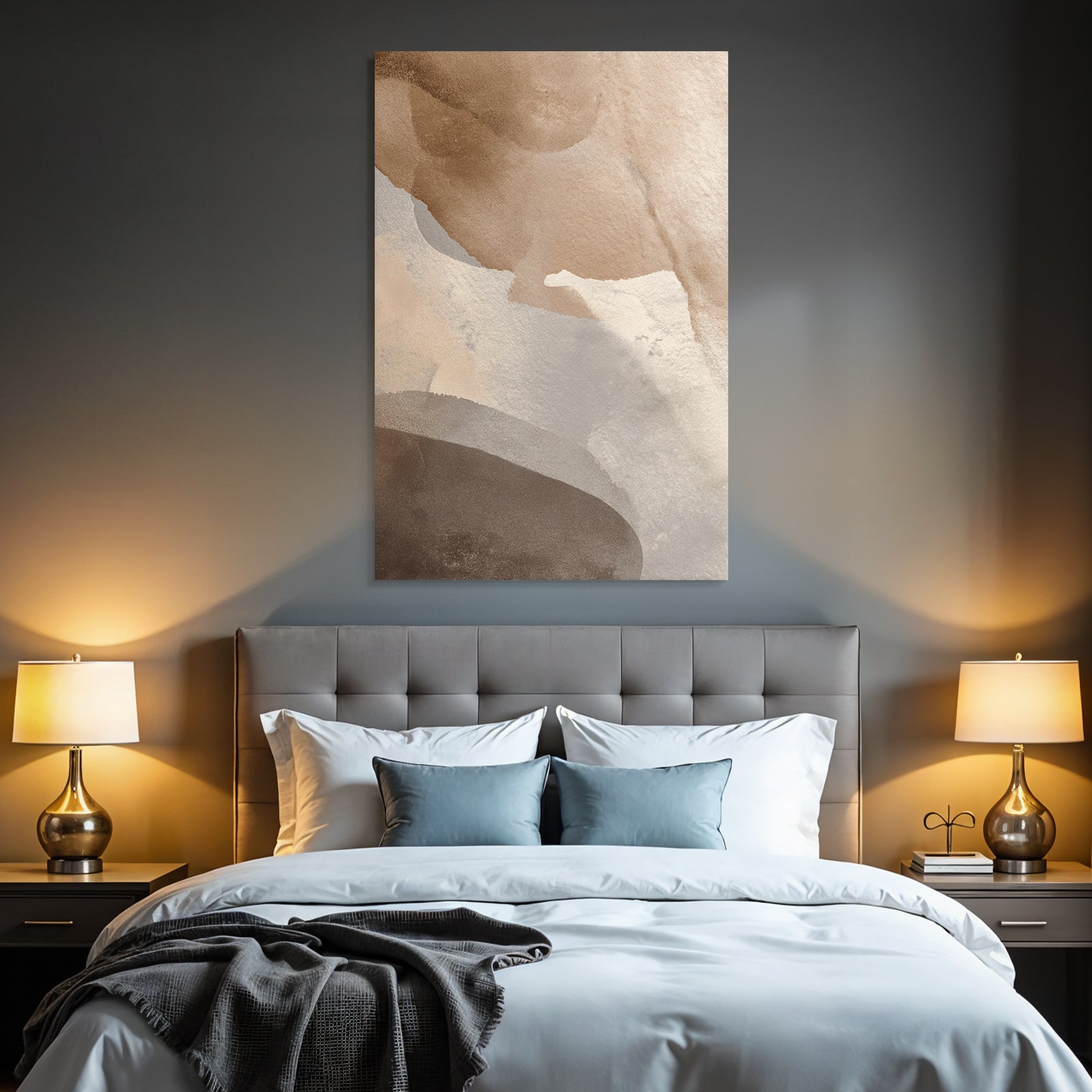 Abstraktes Design Beige Taupe