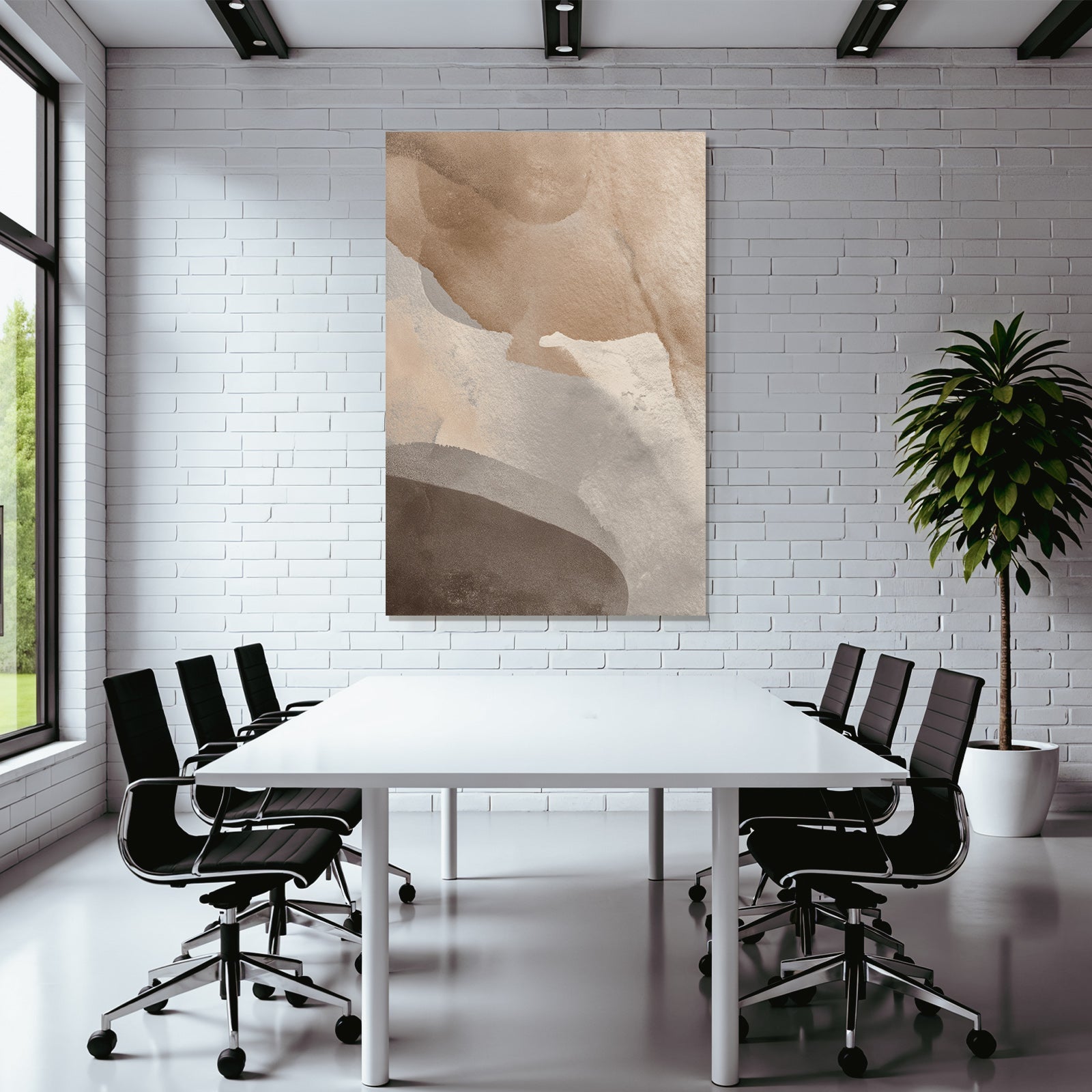 Abstraktes Design Beige Taupe