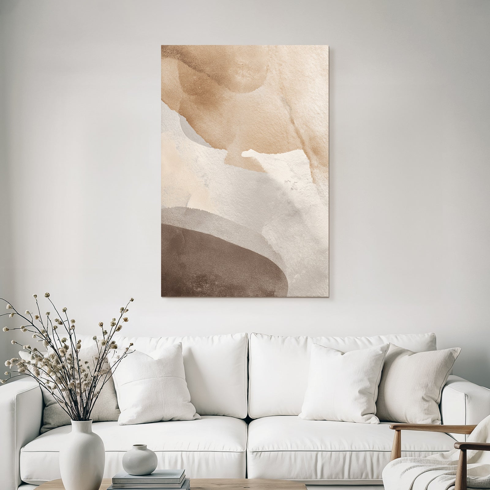 Abstraktes Design Beige Taupe