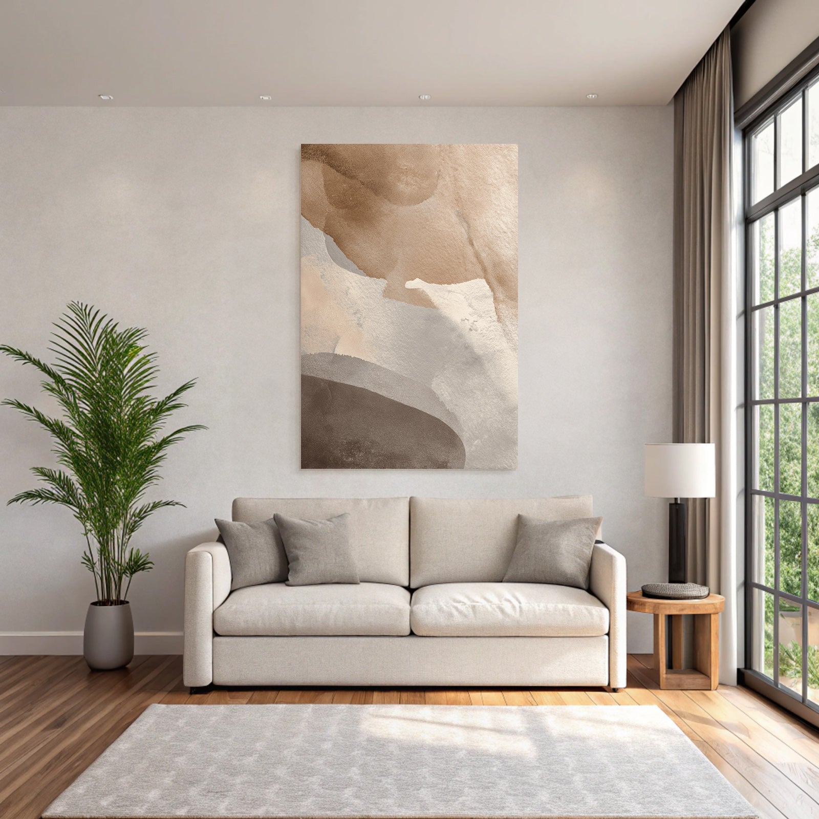 Abstraktes Design Beige Taupe