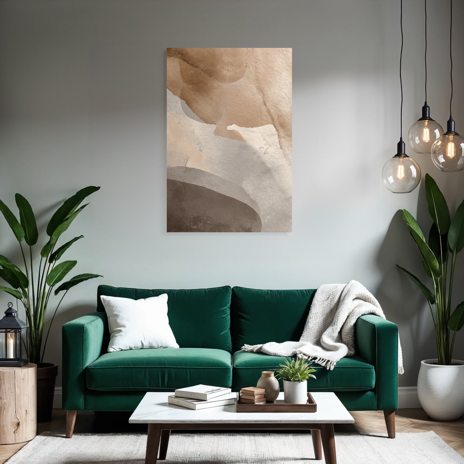 Abstraktes Design Beige Taupe