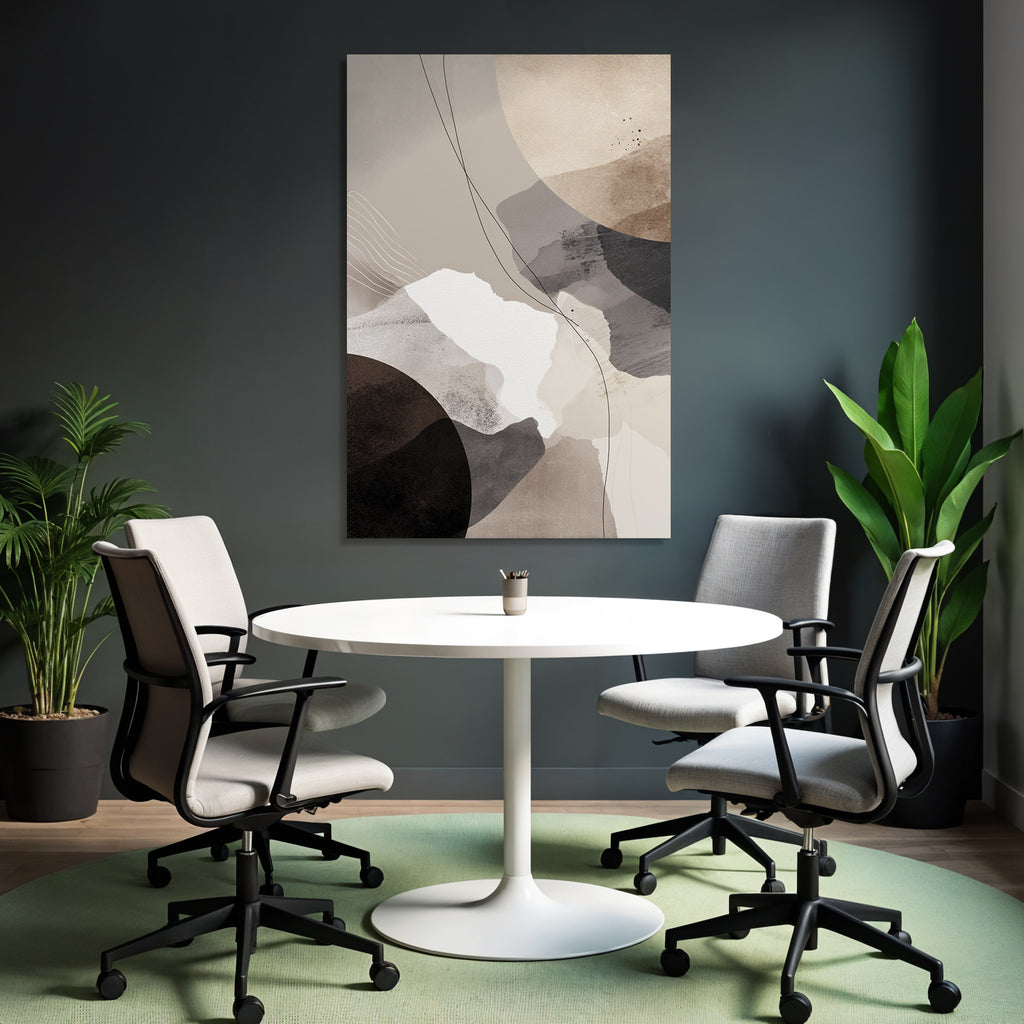 Abstract design earth tones shapes circles