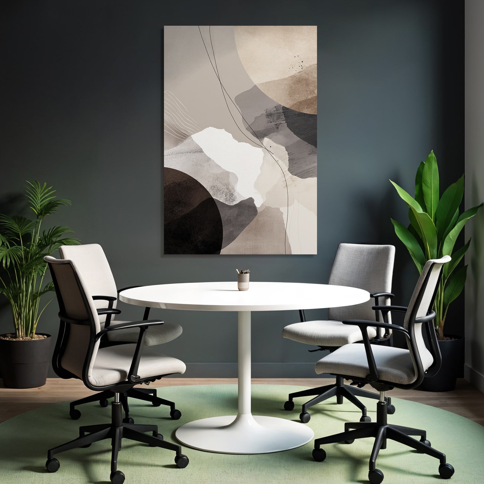 Abstract design earth tones shapes circles