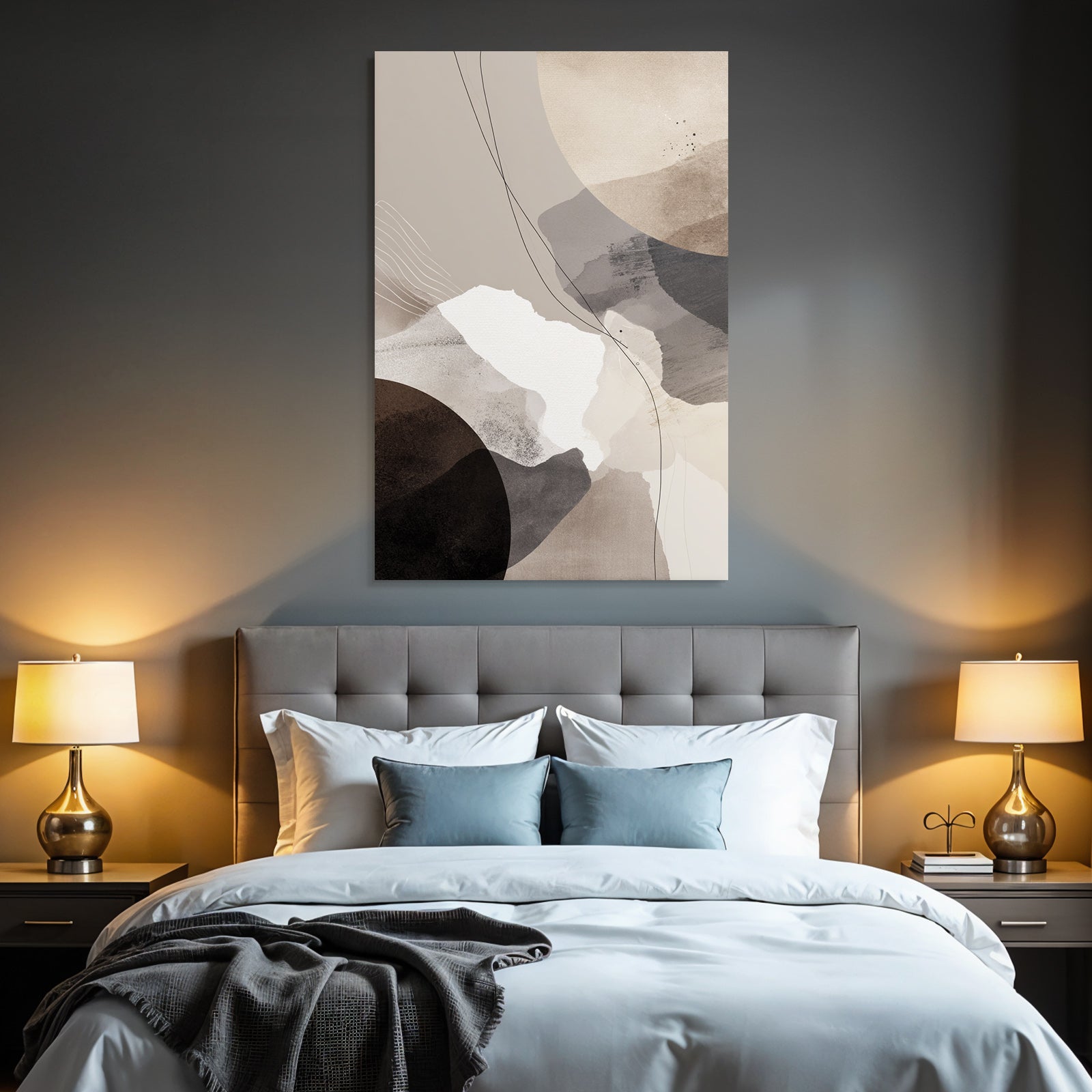 Abstract design earth tones shapes circles