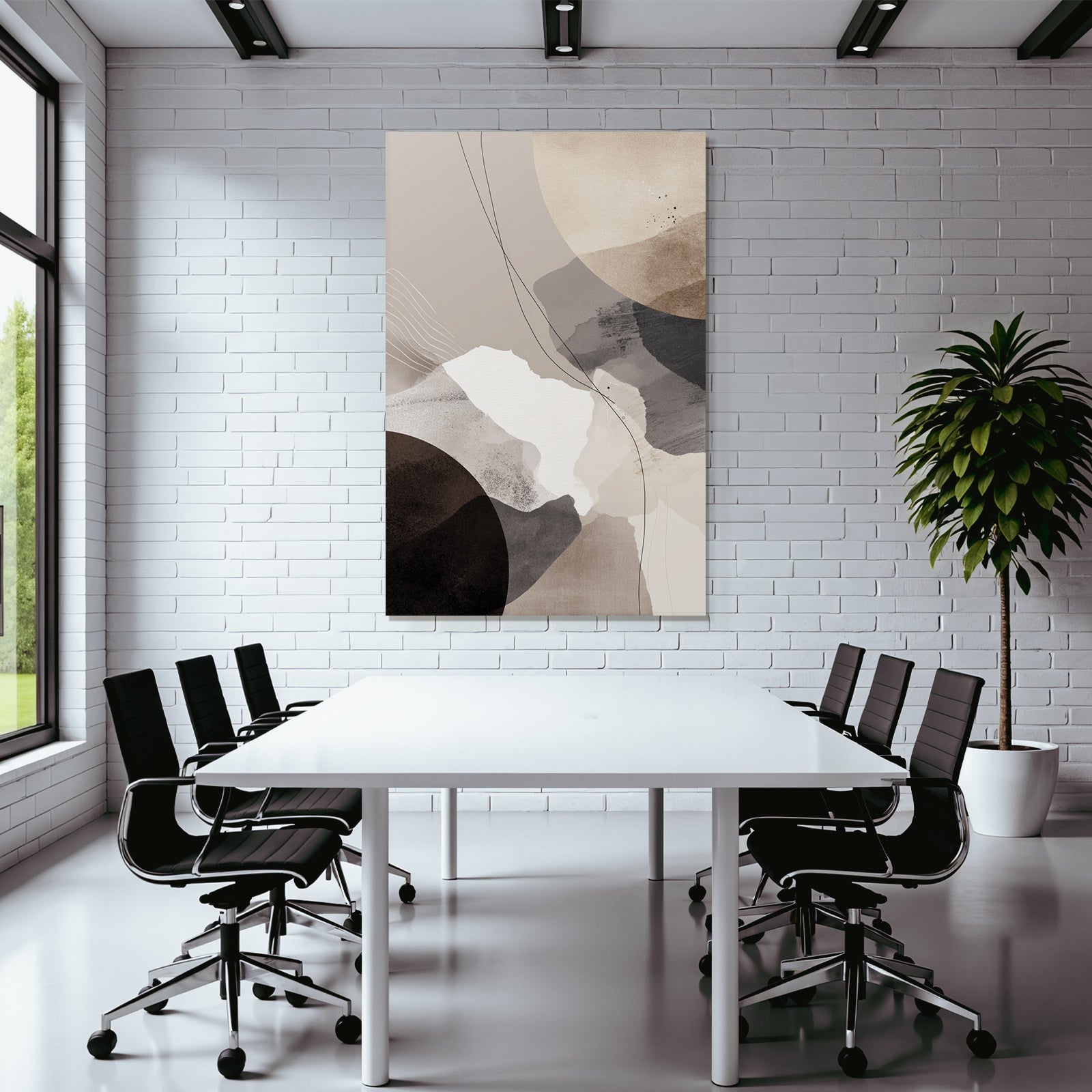 Abstract design earth tones shapes circles