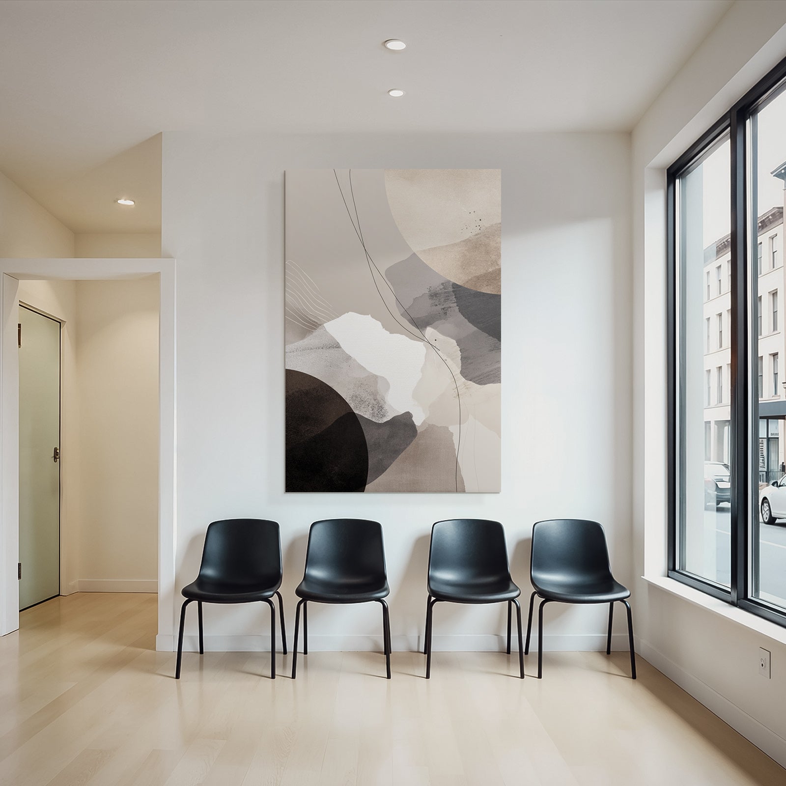 Abstract design earth tones shapes circles