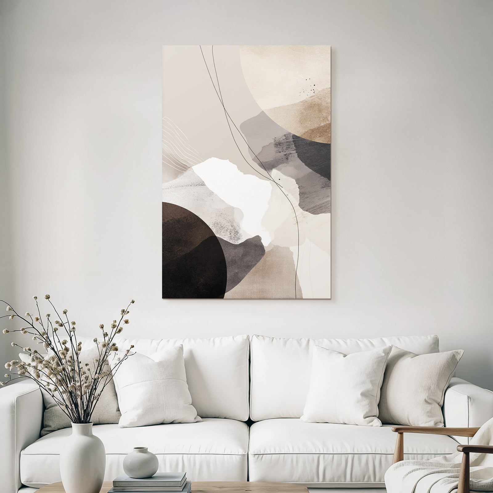 Abstract design earth tones shapes circles