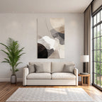 Abstract design earth tones shapes circles