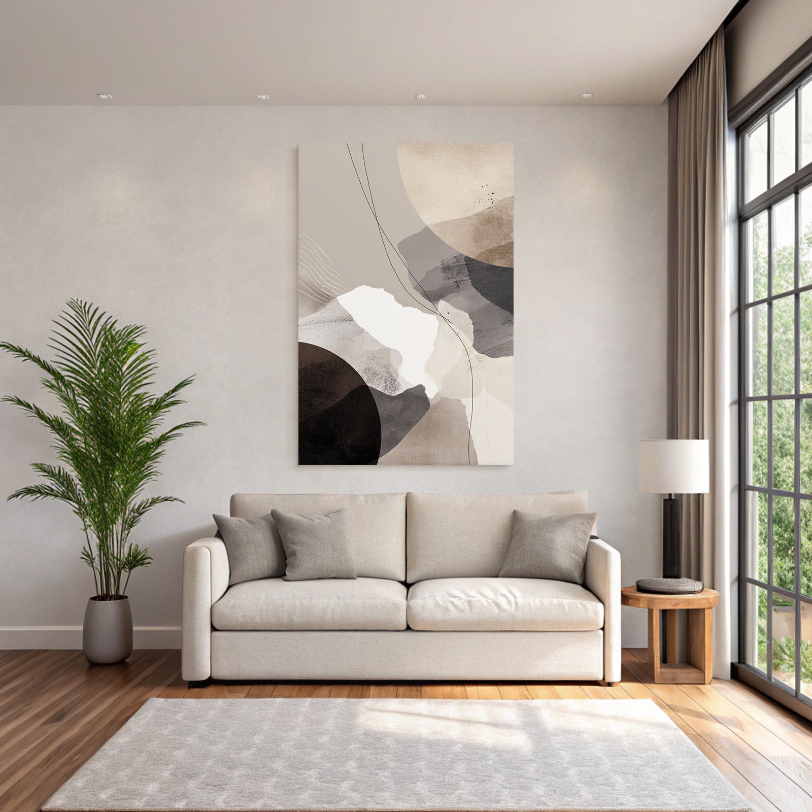 Abstract design earth tones shapes circles